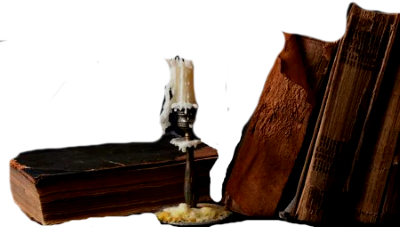 candela e libri antichi
