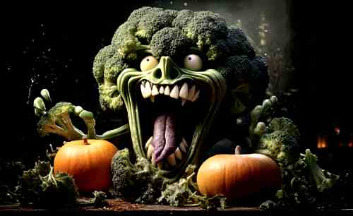 broccoli e zucche halloween